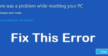 There was a problem resetting your PC